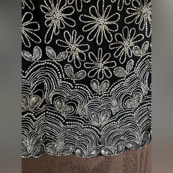 RARE Beautiful Papell Boutique Silk Beaded Evening Blouse size Small Petite - Picture 3 of 7